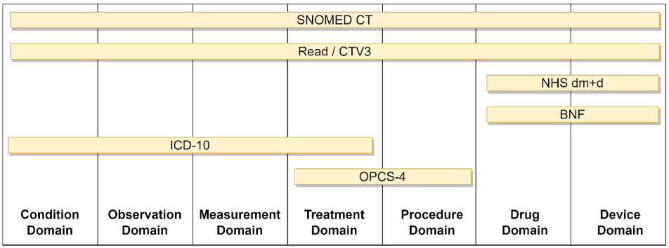 Clinical terminology systems and their domains