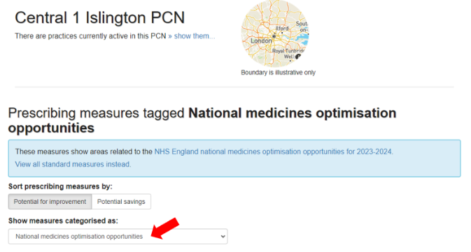 Figure: OpenPrescribing Example Screenshot)