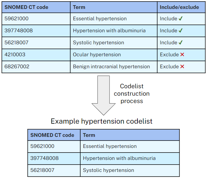 Codelist construction example